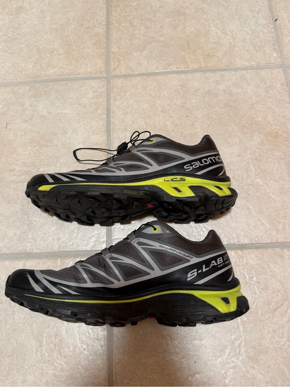 Salomon XT-6 grey/green size W9/M8 - Picture 12 of 13
